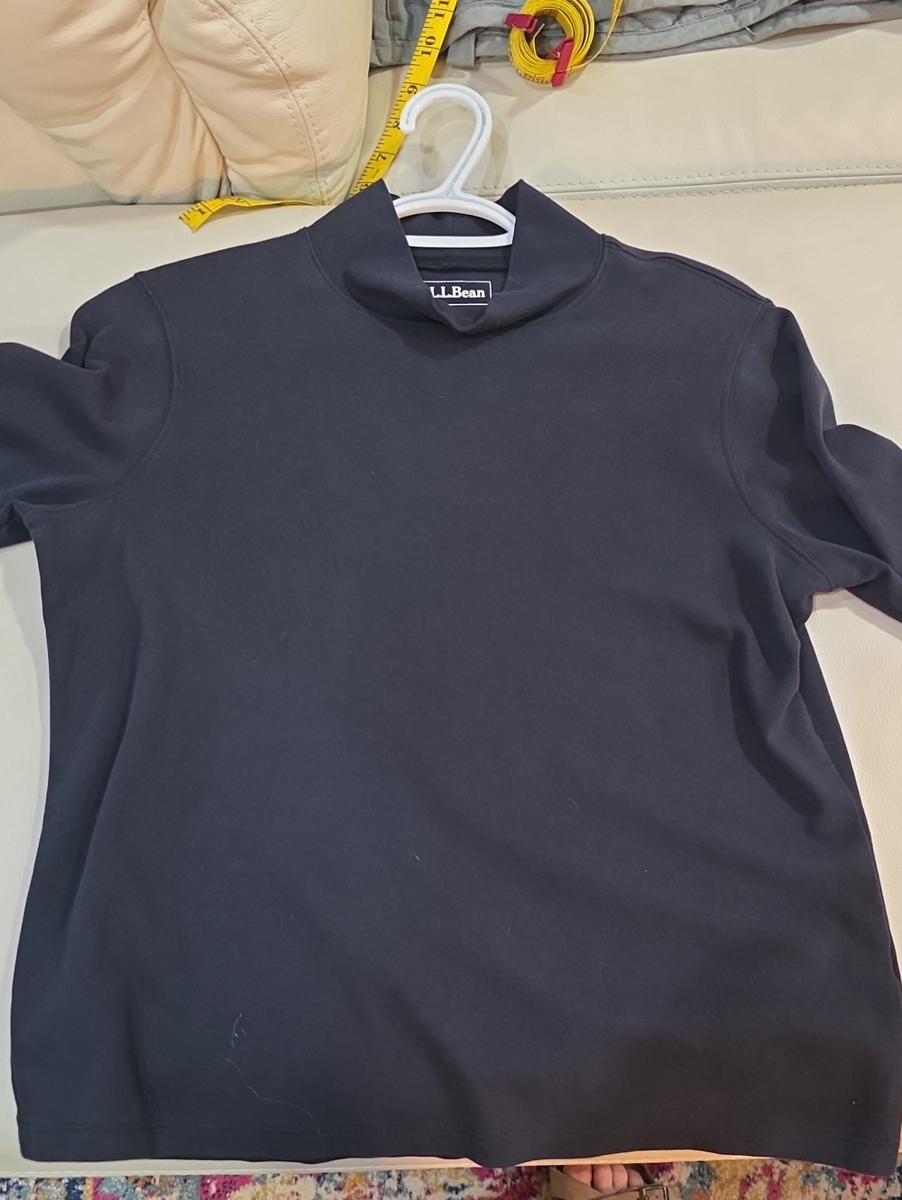 L.L. Bean Womens Layering Black Long-Sleeve Mock Neck Cotton Knit Top Classic - Picture 11 of 11
